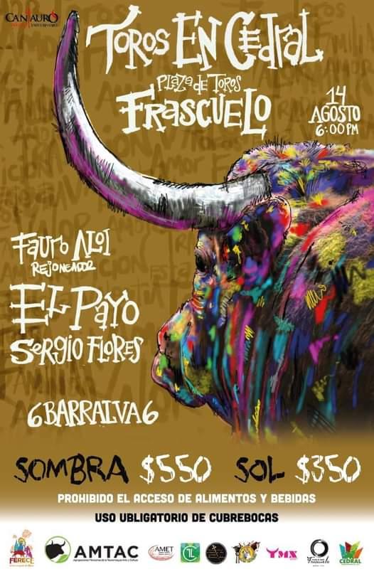 Se pospone para el próximo miércoles 17 de agosto la corrida de Cedral.