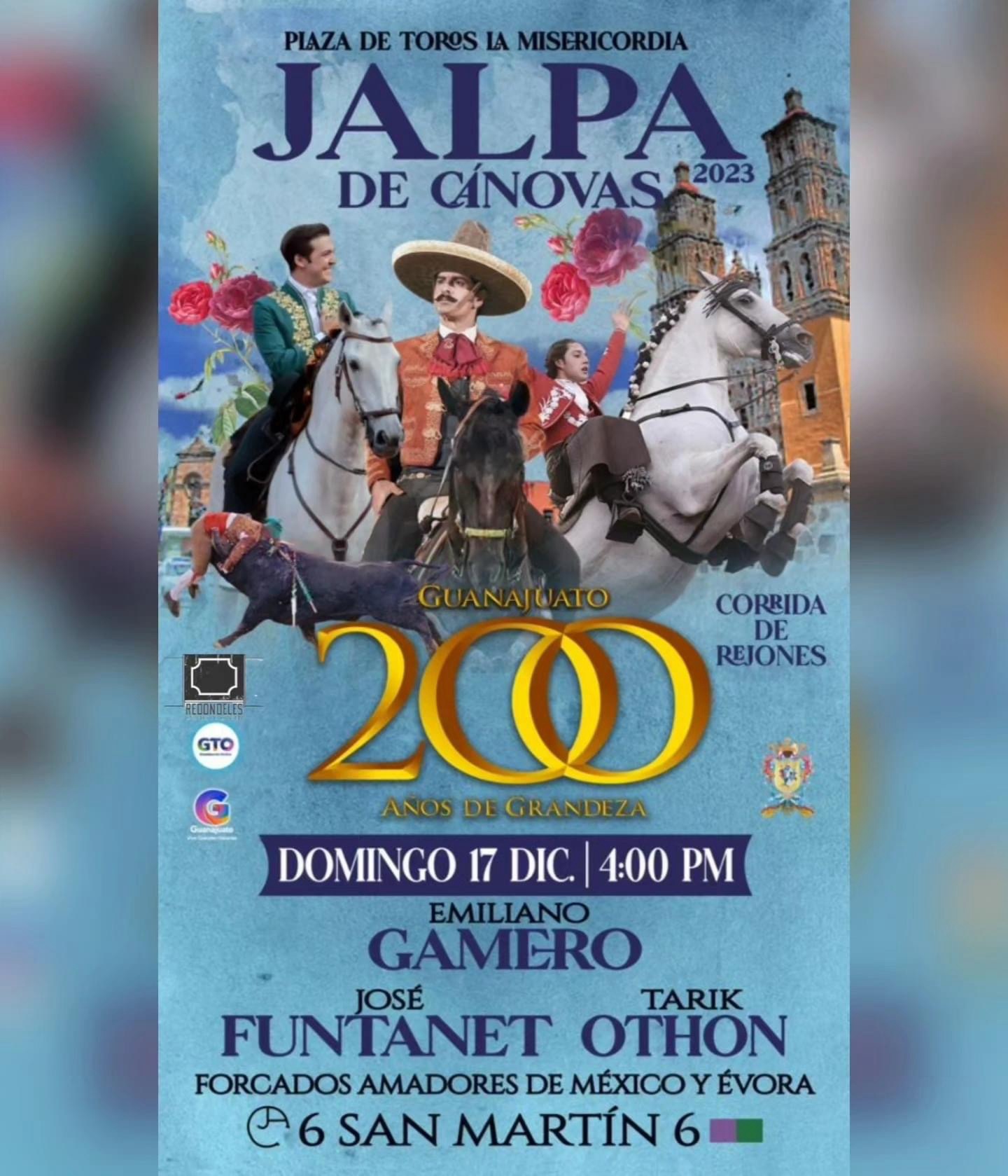 Llegará la Fiesta Brava a Jalpa de Cánovas con una corrida de rejones y un encierro de San Martín.