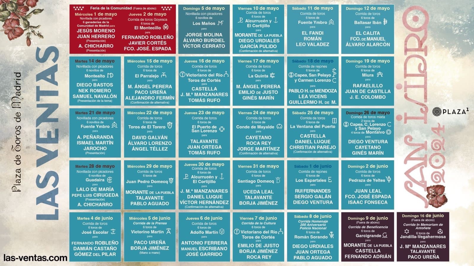 San Isidro 2024: Carteles oficiales.