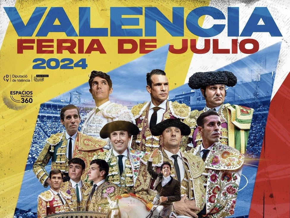 Cartel de la Feria de Julio de Valencia: quién torea en 2024 y cuándo hay bou embolat.