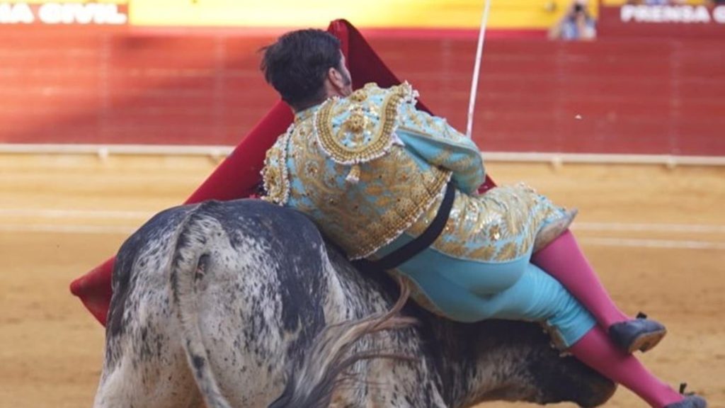 Morante sufre una cogida en Roquetas de Mar.