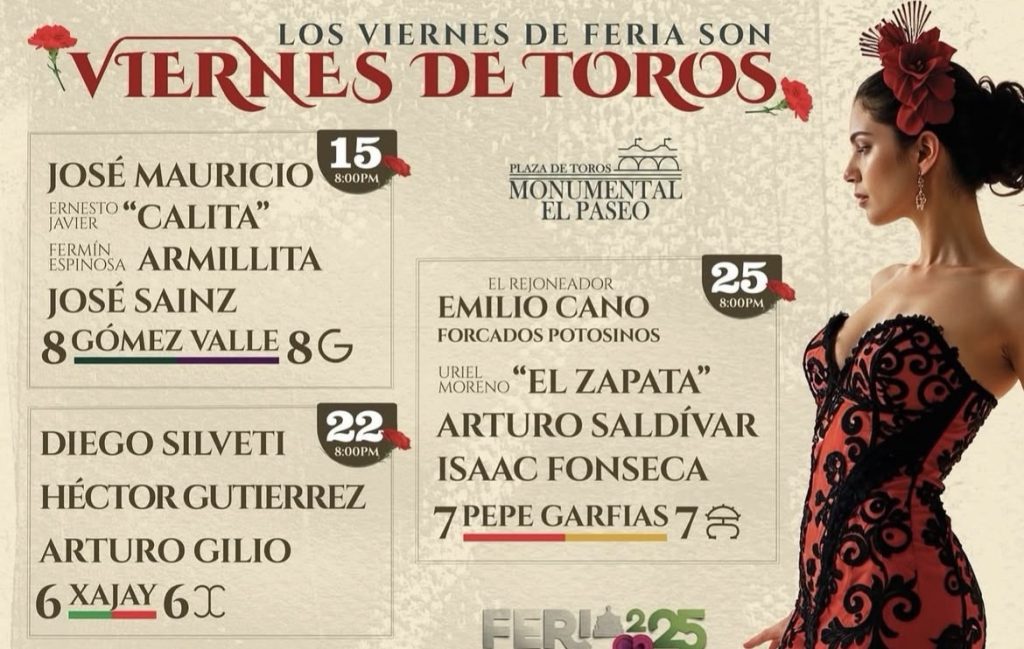 Solo tres corridas para la Feria Nacional de San Luis Potosí 2025.