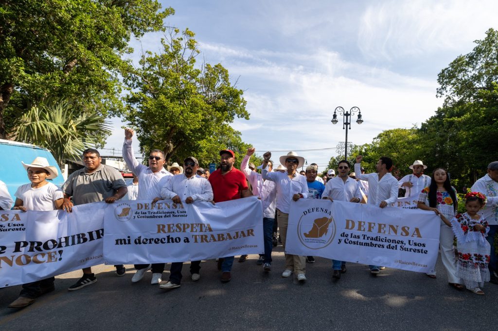 Más de mil personas marchan en Mérida en defensa de las tradiciones.