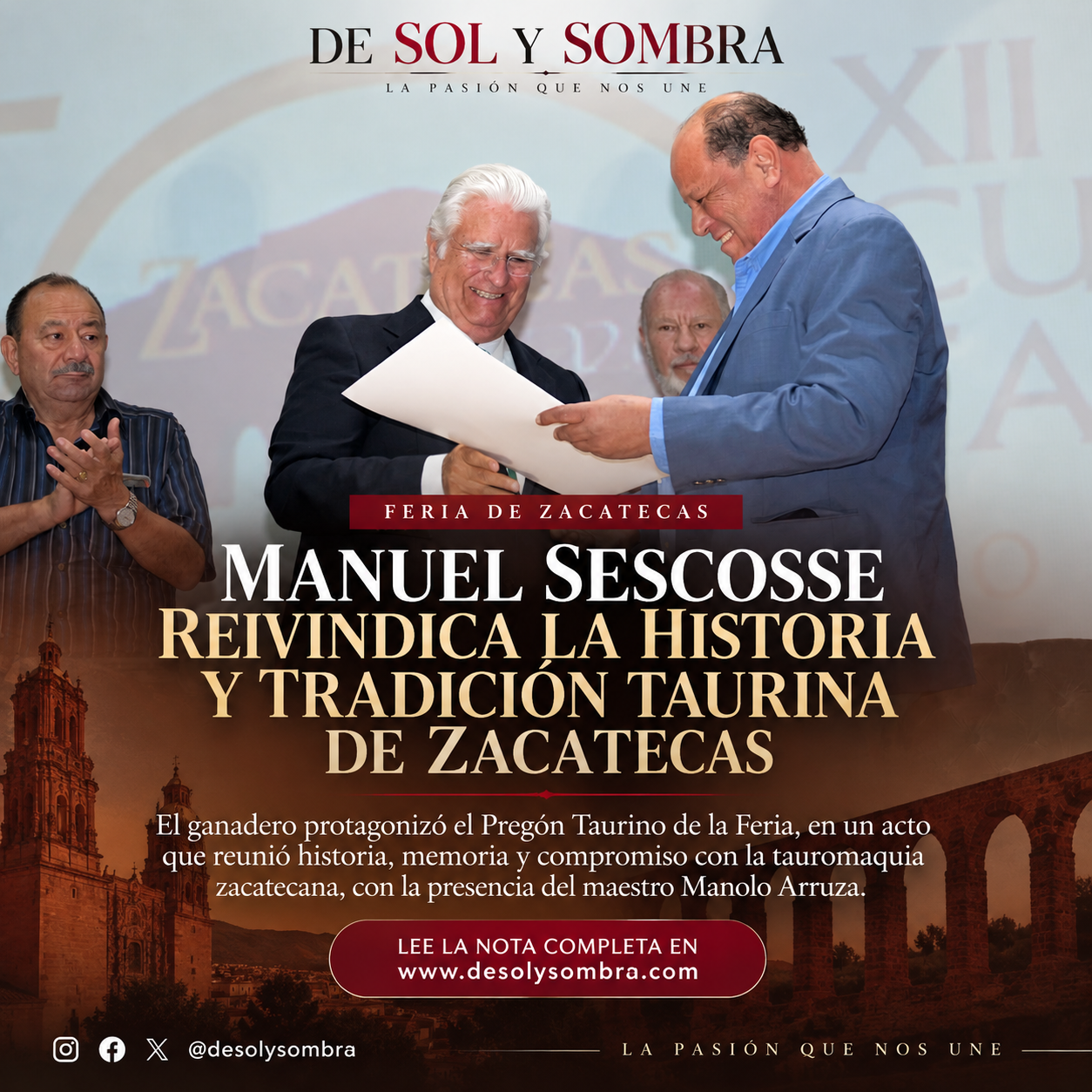 Manuel Sescosse reivindica la historia y tradición taurina de Zacatecas.