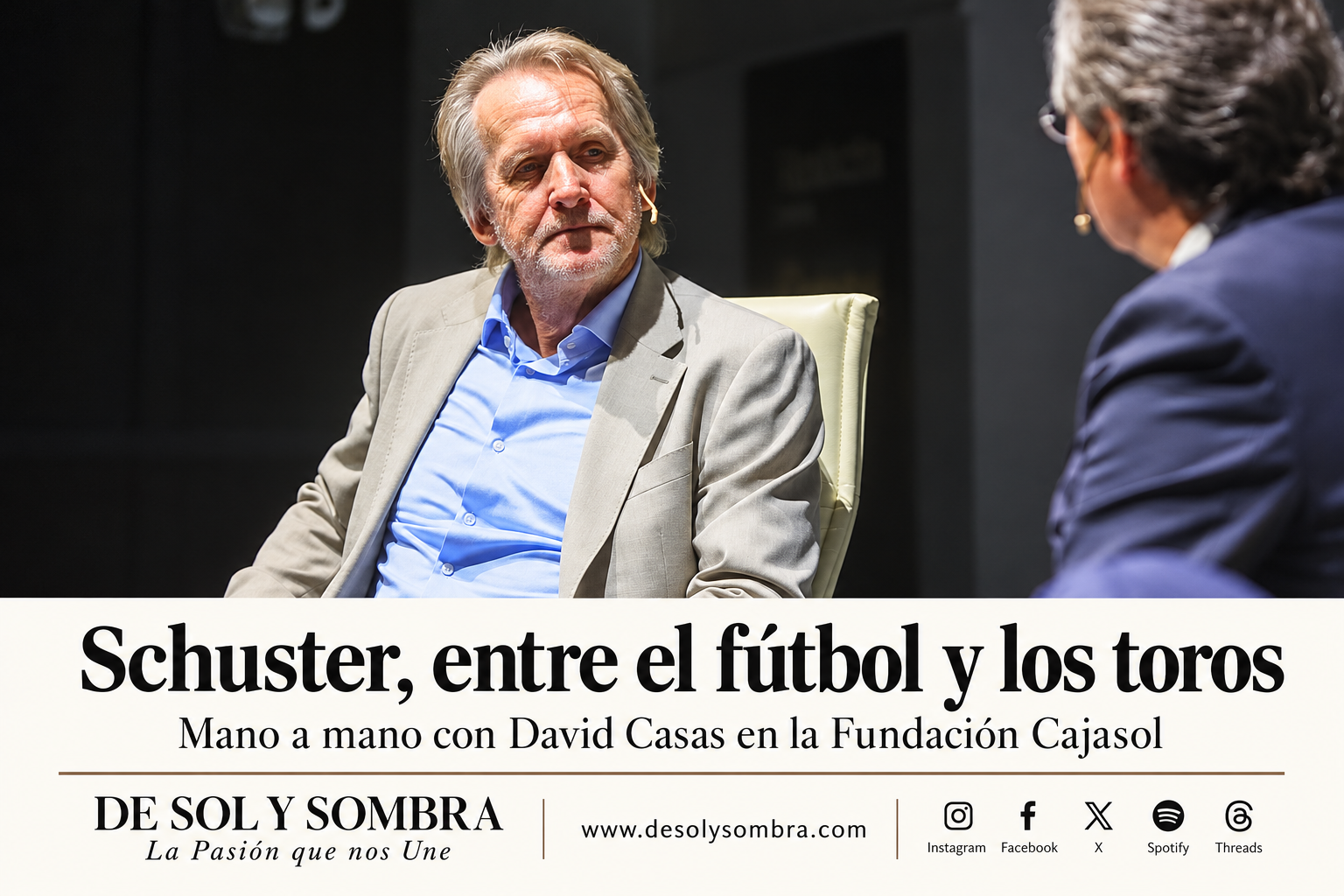 Schuster y David Casas exploran los vínculos entre el fútbol y la tauromaquia en Cajasol.